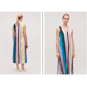 COS Multi Color Sleeveless Midi Dress Sz 12
